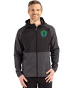 Seattle Sounders FC Cutter & Buck Peshastin Fleece Recycled Mens Hybrid Jacket Black Heather Front Thumbnail Image