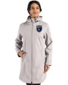 San Jose Earthquakes Cutter & Buck Camano Everyday Stretch Recycled Womens Water Resistant Jacket Polished Medium Gray Front Thumbnail Image