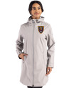 Real Salt Lake Cutter & Buck Camano Everyday Stretch Recycled Womens Water Resistant Jacket Polished Medium Gray Front Thumbnail Image