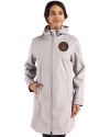 Atlanta United FC - Cutter & Buck Camano Everyday Stretch Recycled Womens Water Resistant Jacket Polished Medium Gray Front Thumbnail Image