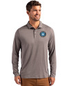Charlotte FC Cutter & Buck Coastline Epic Comfort Recycled Mens Long Sleeve Polo Elemental Grey Front Thumbnail Image