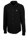 New Orleans Saints Cutter & Buck Big & Tall Coastal Shirt Jacket Black Mannequin Thumbnail Image