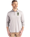 Columbus Crew Cutter & Buck Coastline Epic Comfort Recycled Mens Long Sleeve Polo CONCRETE Front Thumbnail Image