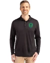 Seattle Sounders FC Cutter & Buck Coastline Epic Comfort Recycled Mens Long Sleeve Polo Black Front Thumbnail Image