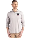 D.C. United Cutter & Buck Coastline Epic Comfort Recycled Mens Long Sleeve Polo CONCRETE Front Thumbnail Image