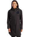 NY Mets City Connect Cutter & Buck Camano Everyday Stretch Recycled Womens Water Resistant Jacket Black Front Thumbnail Image