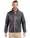 Tampa Bay Rays City Connect Cutter & Buck Rainier PrimaLoft® Mens Eco Insulated Full Zip Printed Puffer Jacket Black Front Thumbnail Image