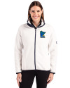 Minnesota Twins City Connect Cutter & Buck Cascade Eco Fleece Womens Full Zip Jacket Shell/Navy Blue Front Thumbnail Image