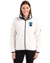 Philadelphia Phillies City Connect Cutter & Buck Cascade Eco Fleece Womens Full Zip Jacket Shell/Navy Blue Front Thumbnail Image