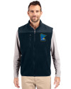 Minnesota Twins City Connect Cutter & Buck Cascade Eco Sherpa Mens Big and Tall Fleece Vest Navy Blue Front Thumbnail Image