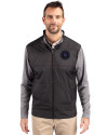NY Mets City Connect Cutter & Buck Stealth Hybrid Quilted Mens Big and Tall Full Zip Windbreaker Jacket Black Front Thumbnail Image