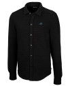 Carolina Panthers Cutter & Buck Big & Tall Coastal Shirt Jacket Black Mannequin Thumbnail Image