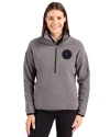 NY Mets City Connect Cutter & Buck Cascade Eco Fleece Womens Pullover Jacket Elemental Grey/Black Front Thumbnail Image