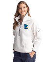 View image 4: Minnesota Twins City Connect Cutter & Buck Cascade Epic Comfort Recycled Sherpa Fleece Womens Pullover Jacket Shell/Navy Blue Front