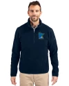 Minnesota Twins City Connect Cutter & Buck Cascade Eco Sherpa Fleece Mens Big & Tall Quarter Zip Jacket Navy Blue Front Thumbnail Image