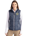 Los Angeles Dodgers City Connect- Cutter & Buck Rainier PrimaLoft® Womens Eco Insulated Full Zip Printed Puffer Vest Dark Navy Front Thumbnail Image