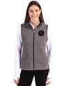 View image 4: NY Mets City Connect Cutter & Buck Cascade Epic Comfort Recycled Sherpa Fleece Womens Full Zip Vest Elemental Grey/Black Front