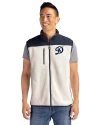 Los Angeles Dodgers City Connect- Cutter & Buck Cascade Eco Fleece Mens Vest Shell/Navy Blue Front Thumbnail Image