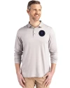 NY Mets City Connect Cutter & Buck Coastline Epic Comfort Recycled Mens Long Sleeve Polo CONCRETE Front Thumbnail Image
