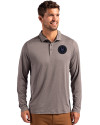 NY Mets City Connect Cutter & Buck Coastline Epic Comfort Recycled Mens Long Sleeve Polo Elemental Grey Front Thumbnail Image