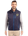 Los Angeles Dodgers City Connect- Cutter & Buck Rainier PrimaLoft® Mens Eco Insulated Full Zip Puffer Vest Dark Navy Front Thumbnail Image