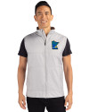 Minnesota Twins City Connect Cutter & Buck Stealth Hybrid Quilted Mens Windbreaker Vest Polished Medium Gray Front Thumbnail Image