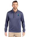 View image 7: Philadelphia Phillies City Connect Cutter & Buck Stealth Heathered Mens Quarter Zip Liberty Navy Front