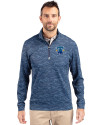 Philadelphia Phillies City Connect Cutter & Buck Traverse Stretch Eco Camo Print Quarter Zip Mens Pullover Navy Blue Front Thumbnail Image