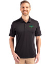 Tampa Bay Rays City Connect Cutter & Buck Prospect Eco Textured Stretch Recycled Mens Big & Tall Polo Black Front Thumbnail Image