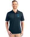Minnesota Twins City Connect Cutter & Buck Prospect Eco Textured Stretch Recycled Mens Big & Tall Polo Navy Blue Front Thumbnail Image