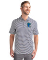 Minnesota Twins City Connect Cutter & Buck Virtue Eco Pique Stripe Recycled Mens Polo Navy Blue Front Thumbnail Image