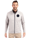 View image 10: NY Mets City Connect Cutter & Buck Adapt Recycled Soft Knit Stretch Mens Hybrid Full Zip Jacket Polished Medium Gray Front