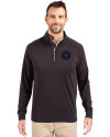NY Mets City Connect Cutter & Buck Adapt Eco Knit Stretch Recycled Mens Quarter Zip Pullover Black Front Thumbnail Image