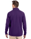 Tampa Bay Rays City Connect Cutter & Buck Adapt Eco Knit Stretch Recycled Mens Quarter Zip Pullover College Purple Back Thumbnail Image