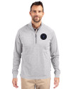 NY Mets City Connect Cutter & Buck Adapt Eco Knit Heather Mens Big & Tall Quarter Zip Pullover Polished Heather Front Thumbnail Image