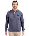 Philadelphia Phillies City Connect Cutter & Buck Adapt Eco Knit Heather Mens Big & Tall Quarter Zip Pullover Navy Blue Heather Front Thumbnail Image
