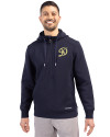 Los Angeles Dodgers City Connect- Cutter & Buck Roam Epic Versatility Half Zip Recycled Mens Hooded Pullover Navy Blue Front Thumbnail Image