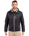 Tampa Bay Rays City Connect Cutter & Buck Rainier Primaloft Eco Mens Full Zip Hooded Jacket Black Front Thumbnail Image