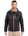 NY Mets City Connect Cutter & Buck Rainier Primaloft Eco Mens Full Zip Hooded Jacket Black Front Thumbnail Image