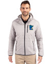 Minnesota Twins City Connect Cutter & Buck Rainier Primaloft Eco Mens Full Zip Hooded Jacket Polished Medium Gray Front Thumbnail Image