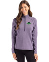 Tampa Bay Rays City Connect Cutter & Buck Peshastin Fleece Recycled Womens Half Zip Pullover College Purple Heather Front Thumbnail Image