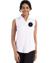 NY Mets City Connect Cutter & Buck Forge Eco Stretch Recycled Womens Sleeveless Polo White Front Thumbnail Image