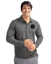 NY Mets City Connect Cutter & Buck Advantage Eco Tri-Blend Pique Mens Big and Tall Long Sleeve Polo Elemental Grey Front Thumbnail Image