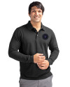 NY Mets City Connect Cutter & Buck Advantage Eco Tri-Blend Pique Mens Long Sleeve Polo Black Front Thumbnail Image