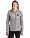 Los Angeles Dodgers City Connect- Cutter & Buck Mainsail Full Zip Hooded Womens Jacket Polished Heather Front Thumbnail Image