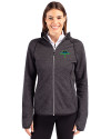 Tampa Bay Rays City Connect Cutter & Buck Mainsail Full Zip Hooded Womens Jacket Charcoal Heather Front Thumbnail Image
