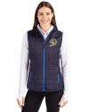 Los Angeles Dodgers City Connect- Cutter & Buck Rainier PrimaLoft® Womens Eco Insulated Full Zip Puffer Vest Dark Navy Front Thumbnail Image