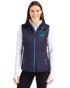 Minnesota Twins City Connect Cutter & Buck Rainier PrimaLoft® Womens Eco Insulated Full Zip Puffer Vest Dark Navy Front Thumbnail Image