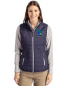 Minnesota Twins City Connect Cutter & Buck Rainier PrimaLoft® Womens Eco Insulated Full Zip Puffer Vest Dark Navy/Silver Front Thumbnail Image