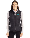 Tampa Bay Rays City Connect Cutter & Buck Rainier PrimaLoft® Womens Eco Insulated Full Zip Puffer Vest Black Front Thumbnail Image